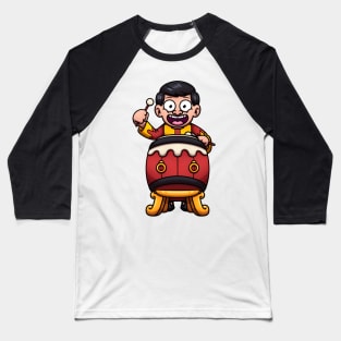 Traditional Chinese Musician Playing The Drum Baseball T-Shirt